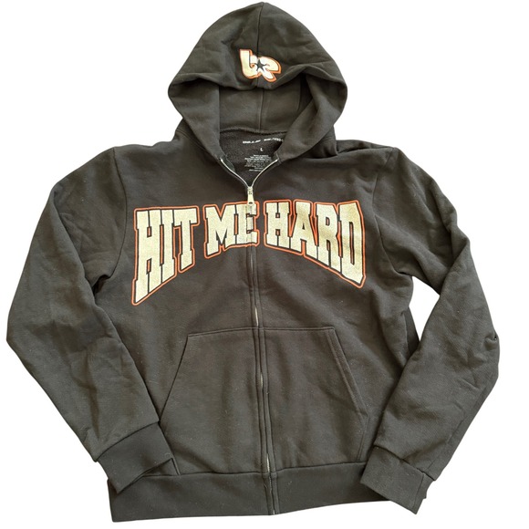 Billie Eilish Other - Billie Eilish Hit‎ Me Hard and Soft Tour Zip Up Hoodie Black Large